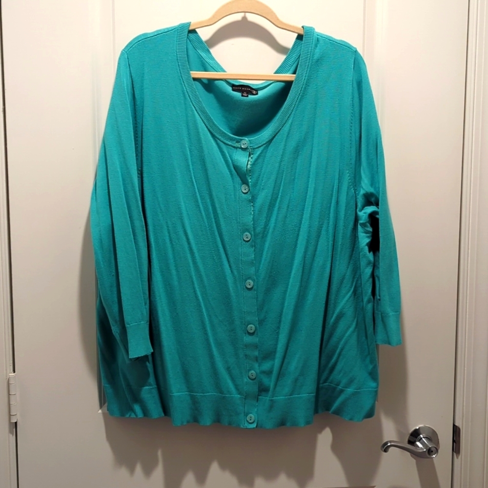 Ryan Wythe Teal Button-Up Cardigan Size 4x